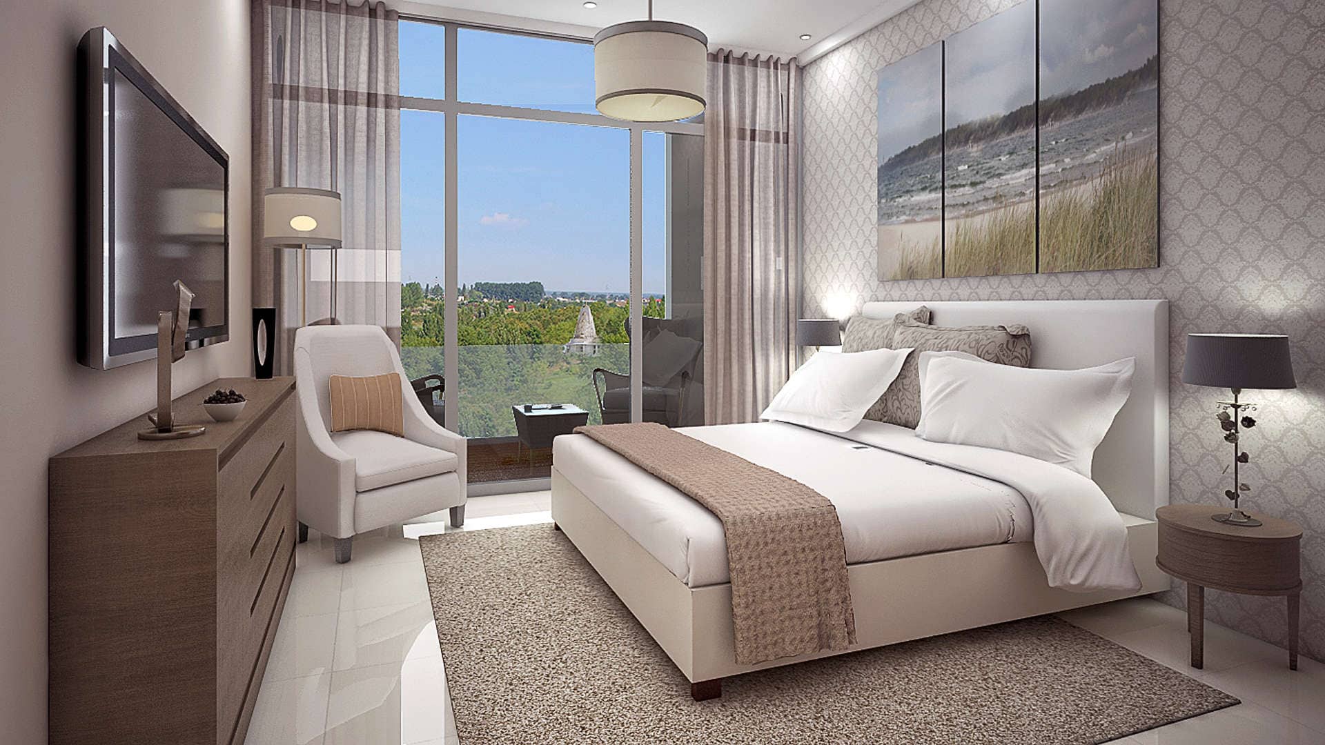 Bedroom Interior View 3D Architectural Visualization