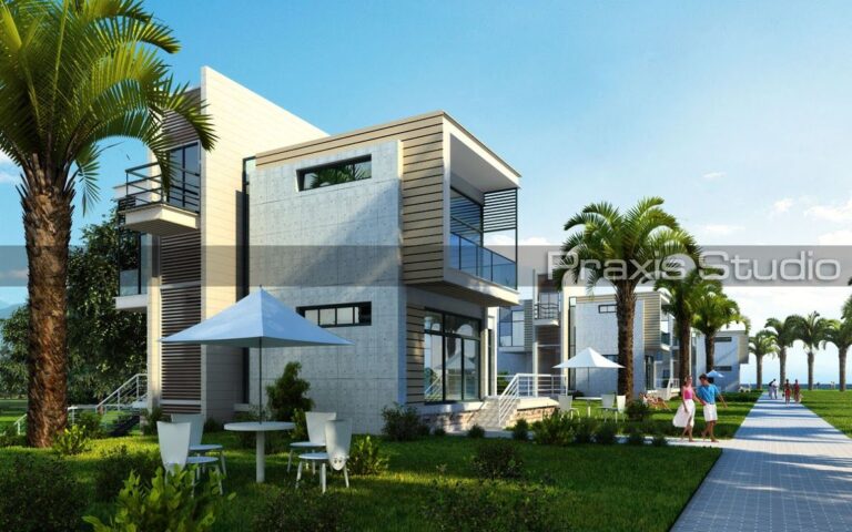 Beach House Exterior 3D Visualization Rendering