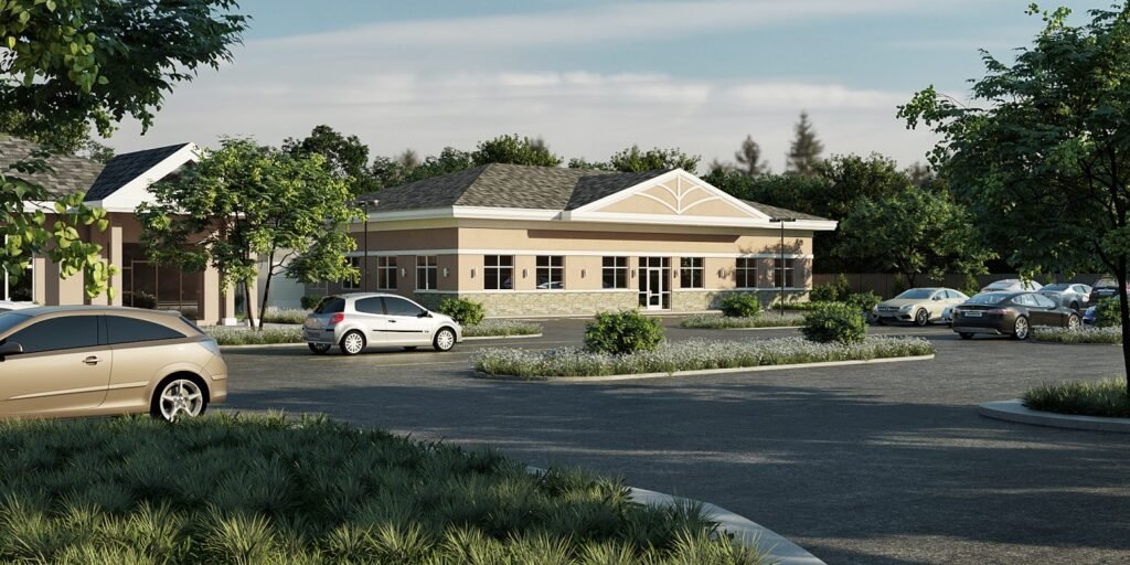 Roadside house exterior rendering