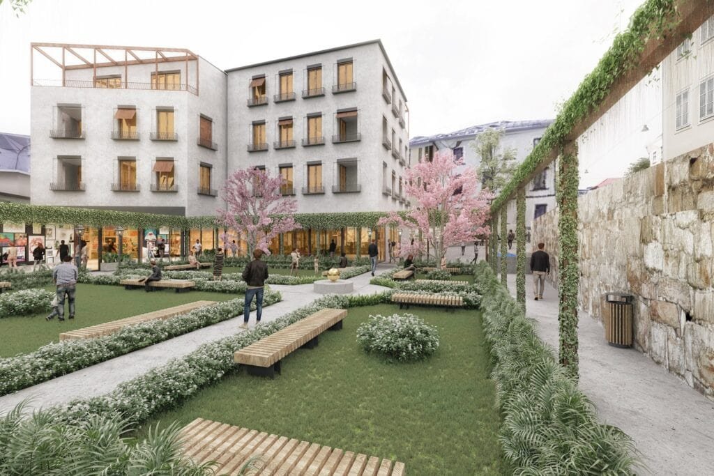 3D architecture exterior rendering of a modern building