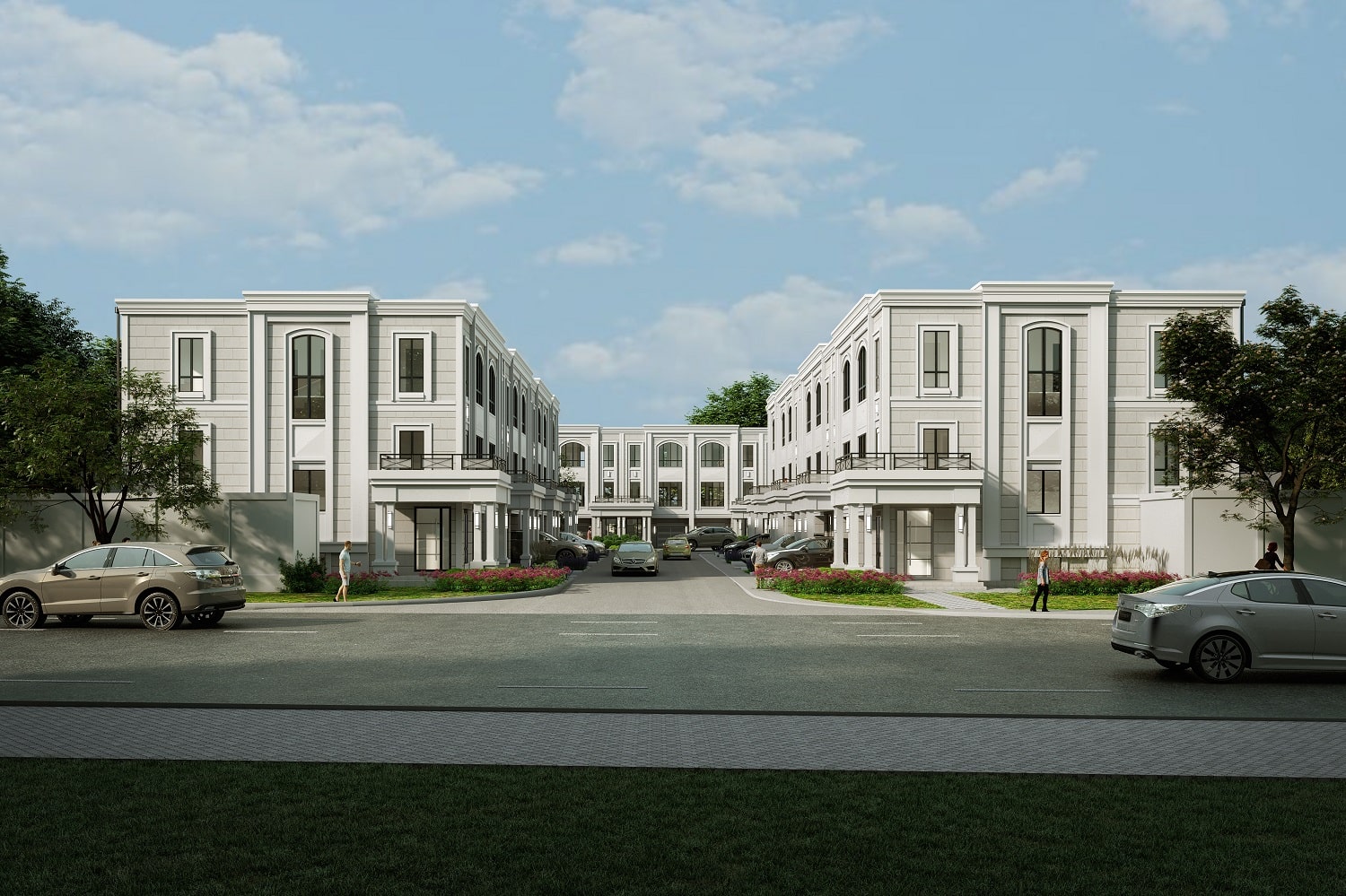 Residential Apartment Road Side Day View Exterior Rendering
