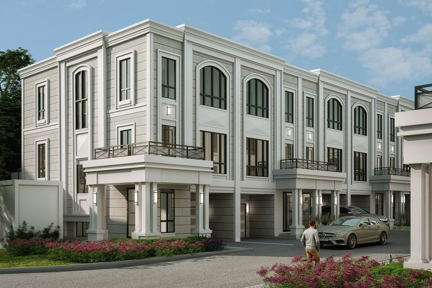 Residential Apartment Day View Exterior Rendering