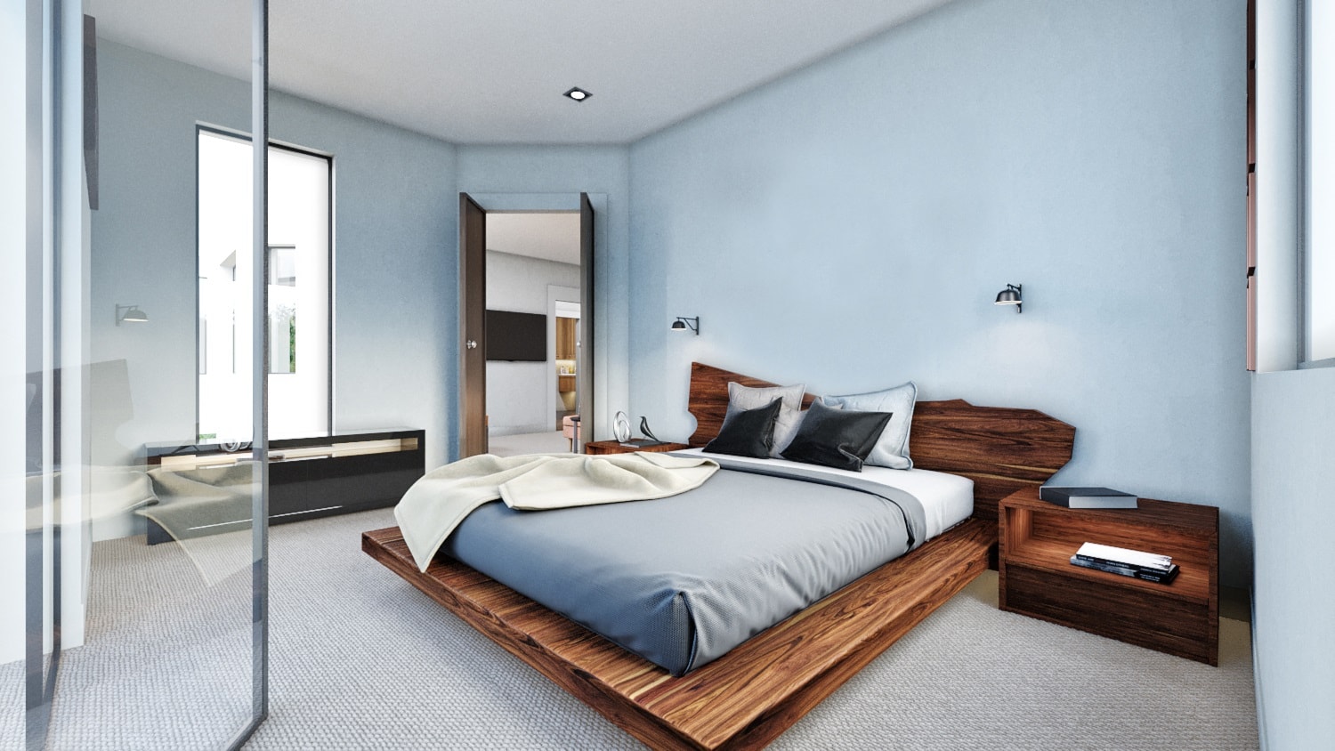 Wonderful 3D Bedroom Interior Styling Rendering