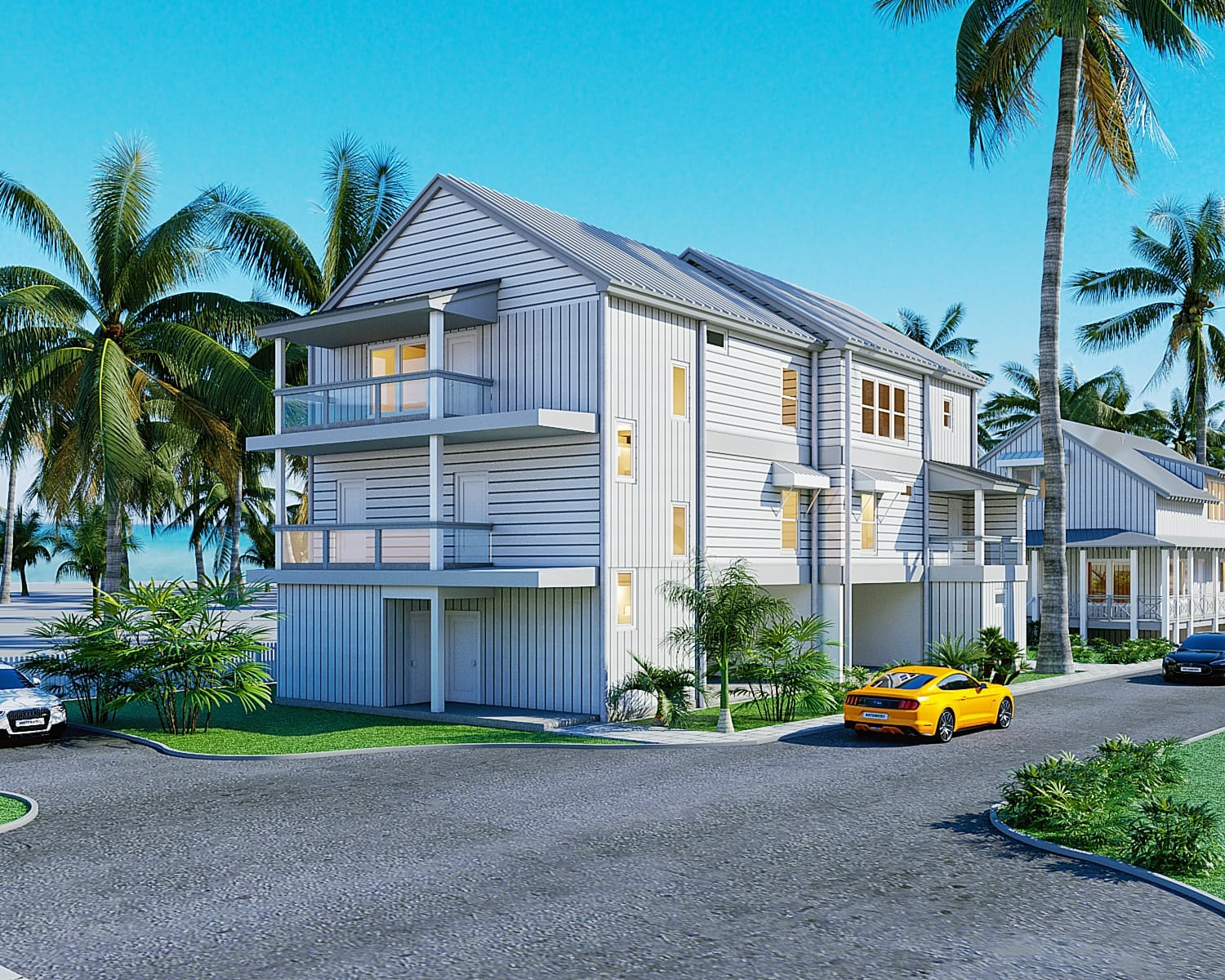 Beach Small House View 2 Exterior 3D Visualization