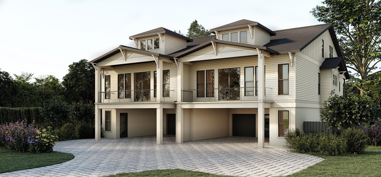 Townhomes exterior 3D visualization
