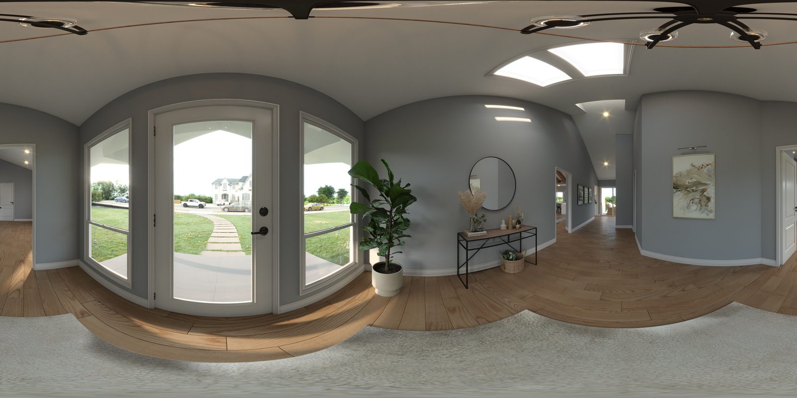 VR visualization of main entering doorway room interior