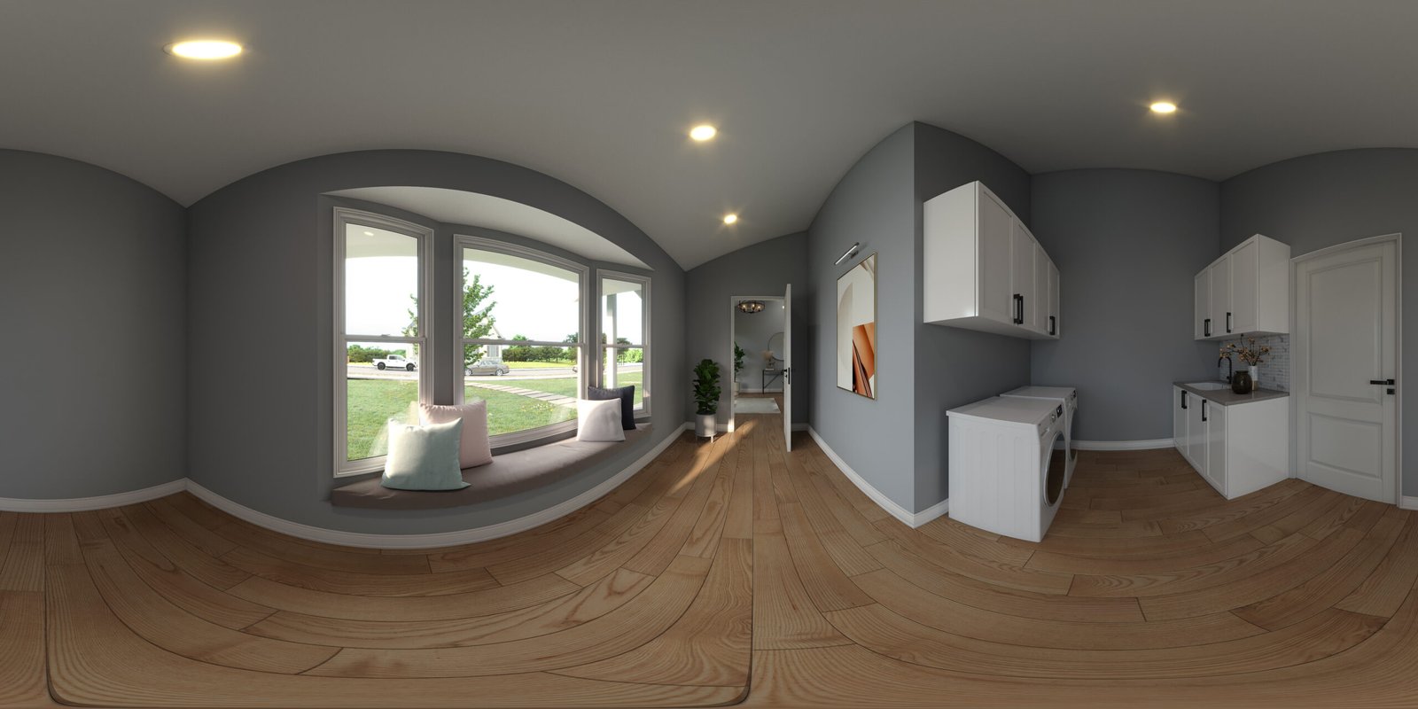VR visualization of washroom entrance room interior