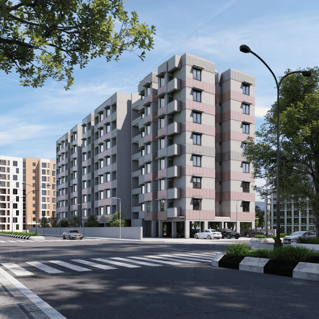 Residential Apartment Exterior Rendering India