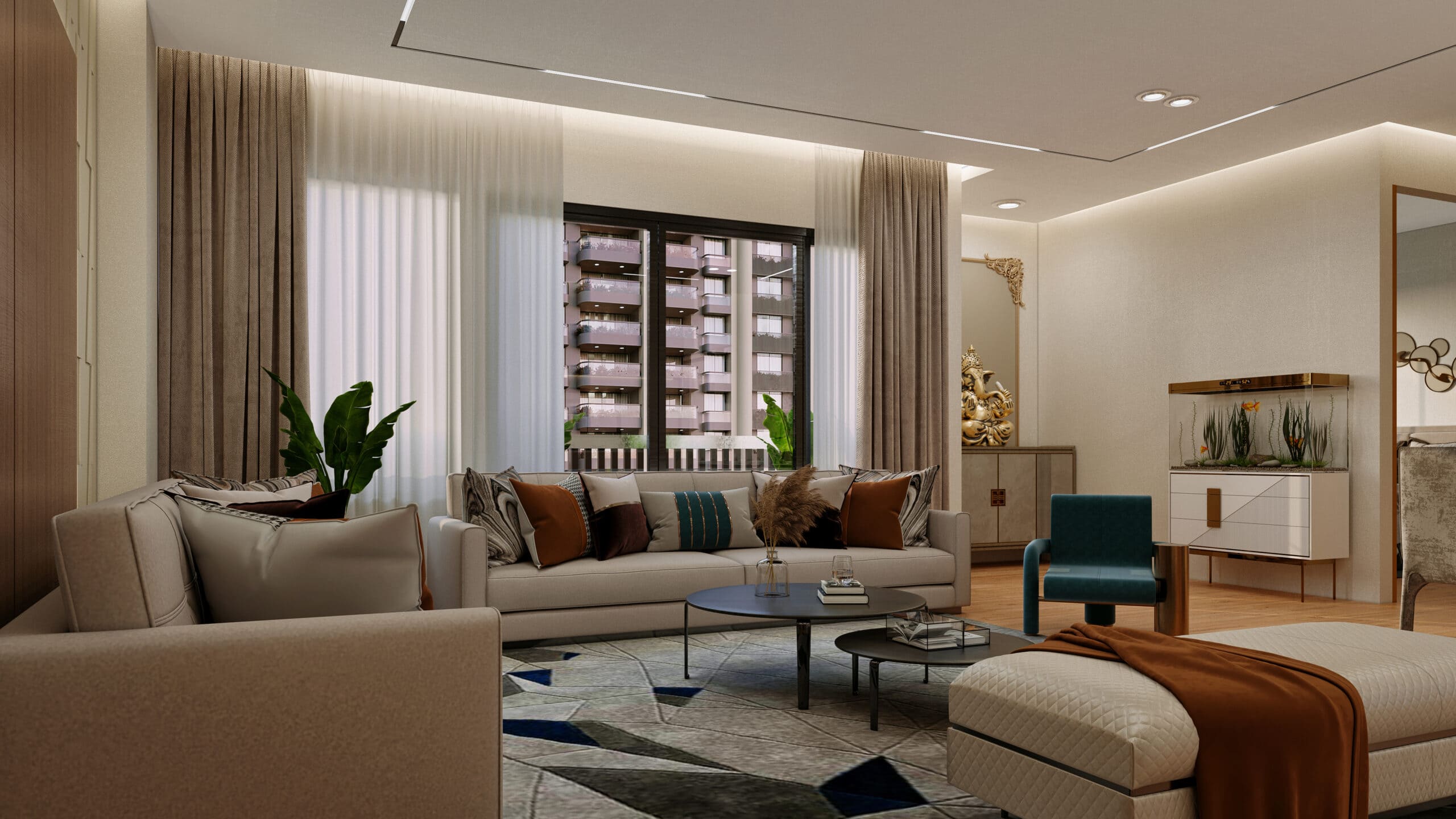 Apartment Living Room Interior Visualization
