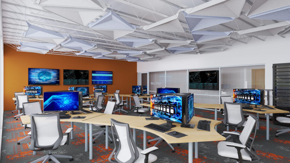Office Cyber Lab Interior Visualization